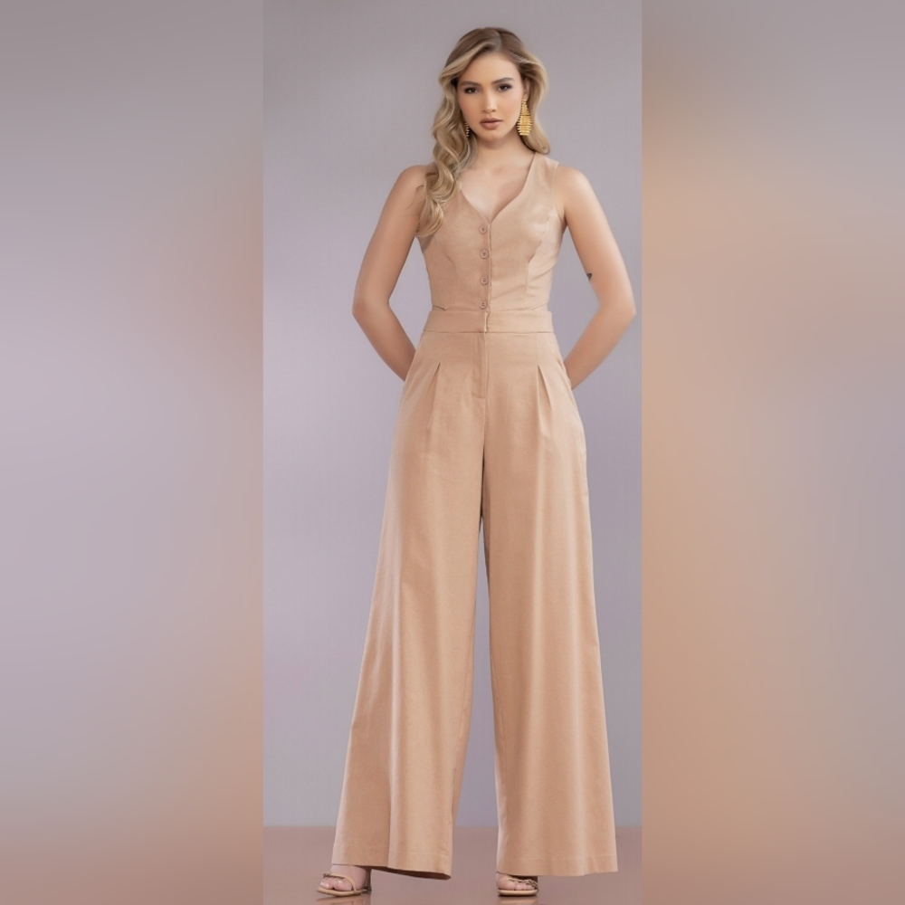 Elegant Tan Jumpsuit